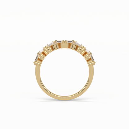 0.44 TCW Baguette and Round Shaped Wedding Band 12