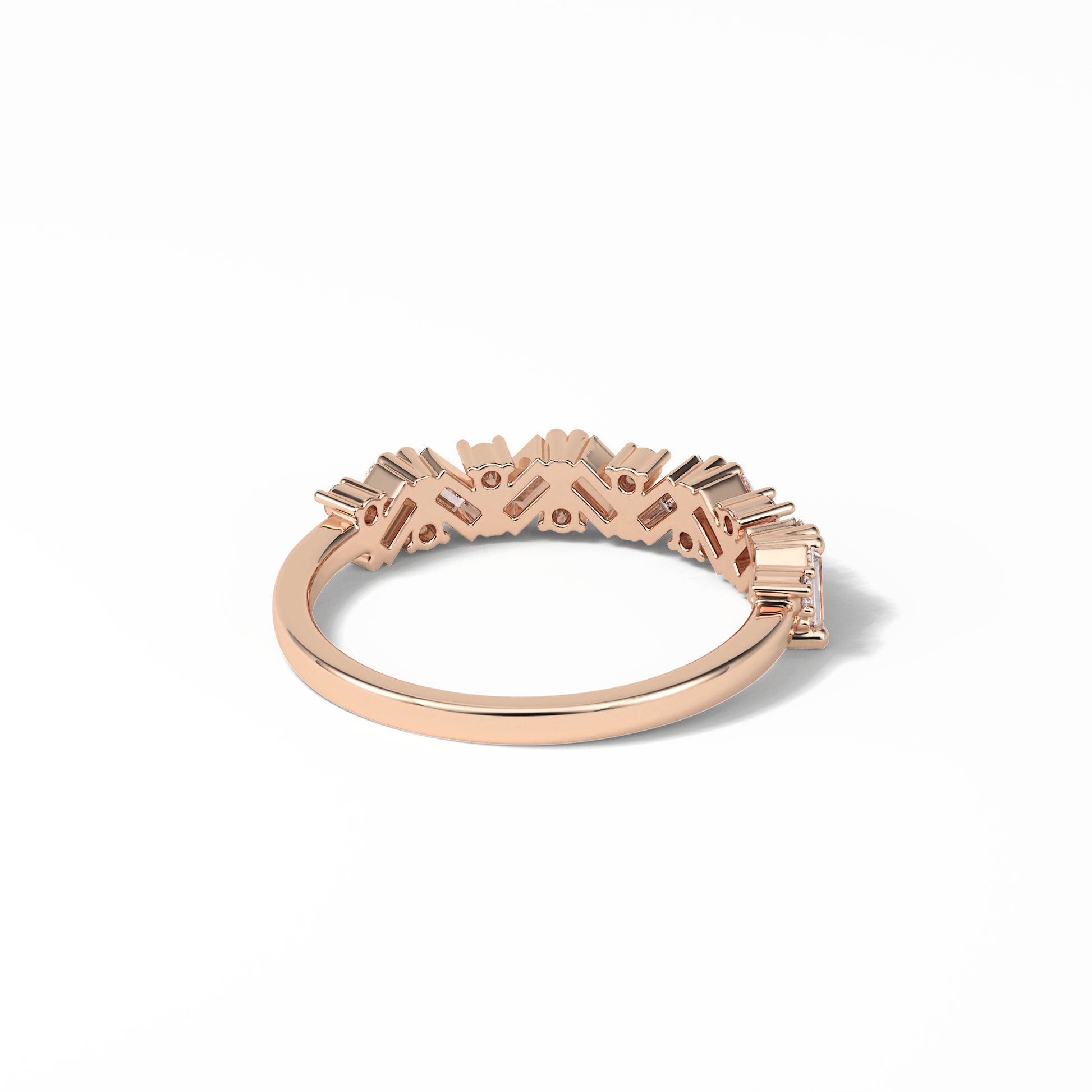 0.44 TCW Baguette and Round Shaped Wedding Band 17