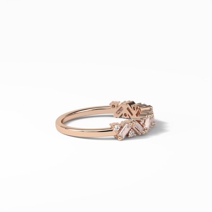 0.44 TCW Baguette and Round Shaped Wedding Band 18