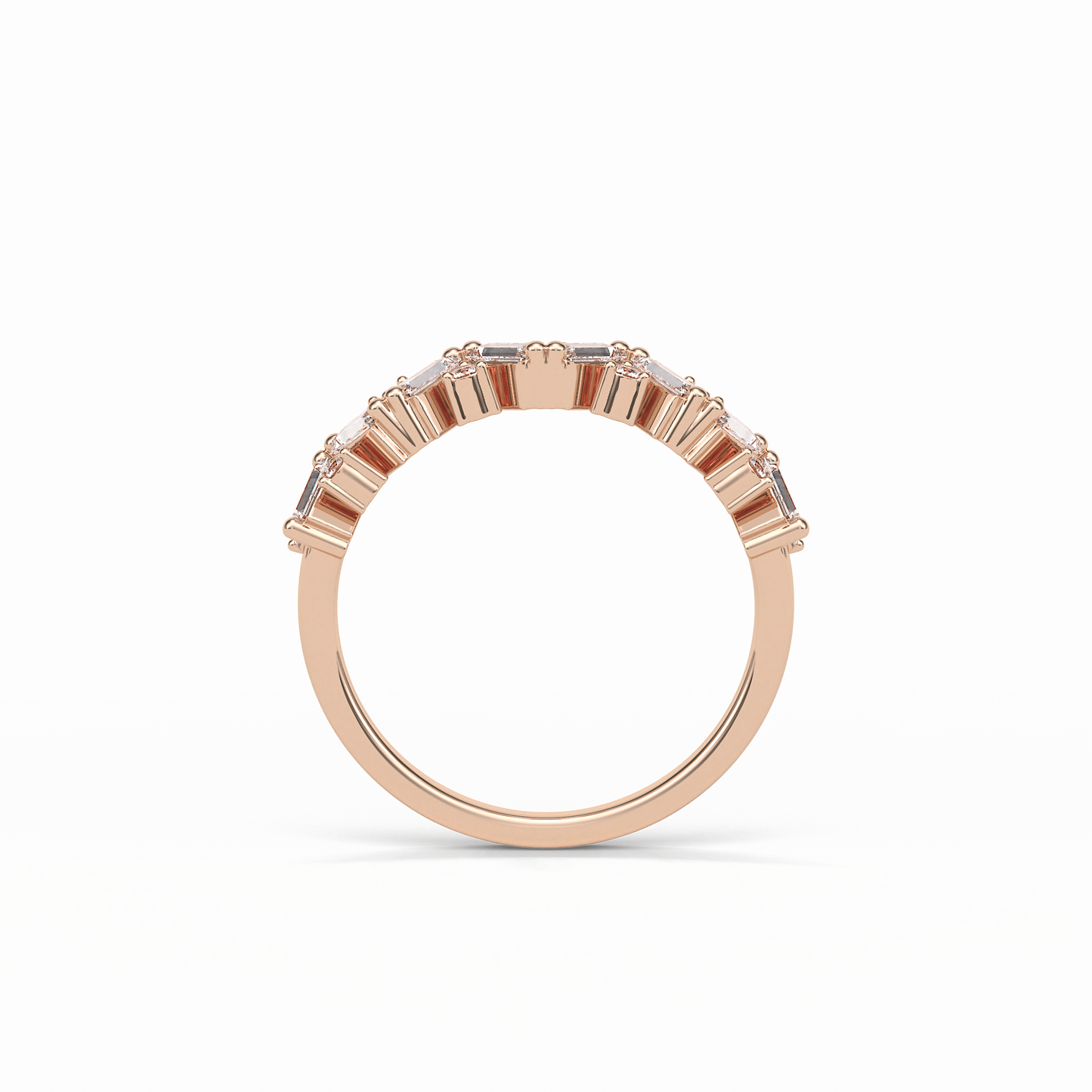 0.44 TCW Baguette and Round Shaped Wedding Band 19