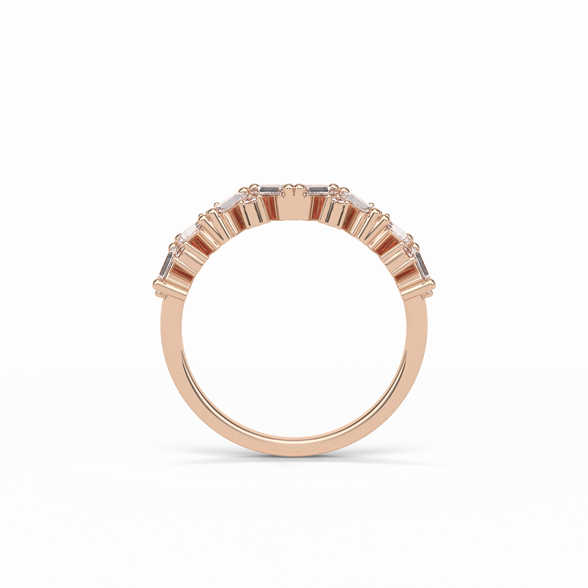 0.44 TCW Baguette and Round Shaped Wedding Band 19