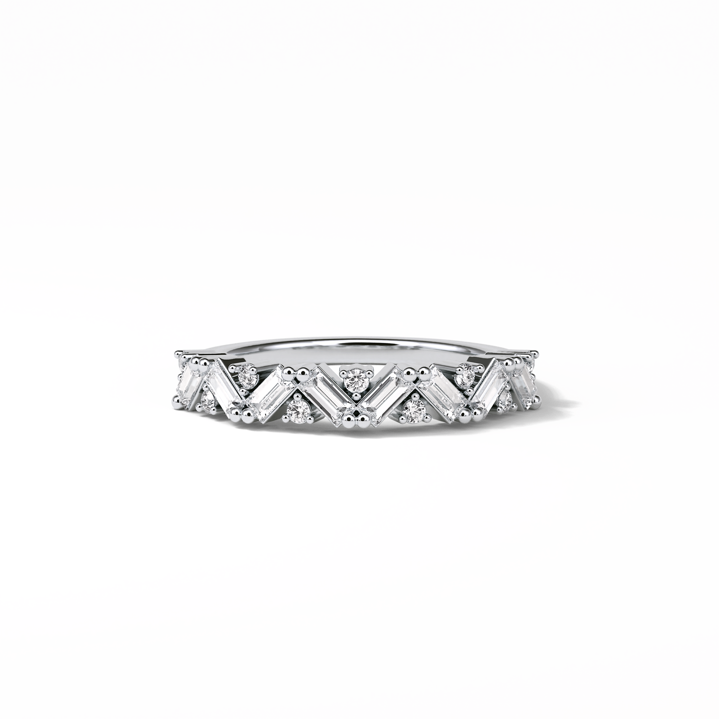 0.44 TCW Baguette and Round Shaped Wedding Band 1