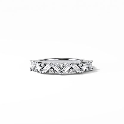 0.44 TCW Baguette and Round Shaped Wedding Band 1