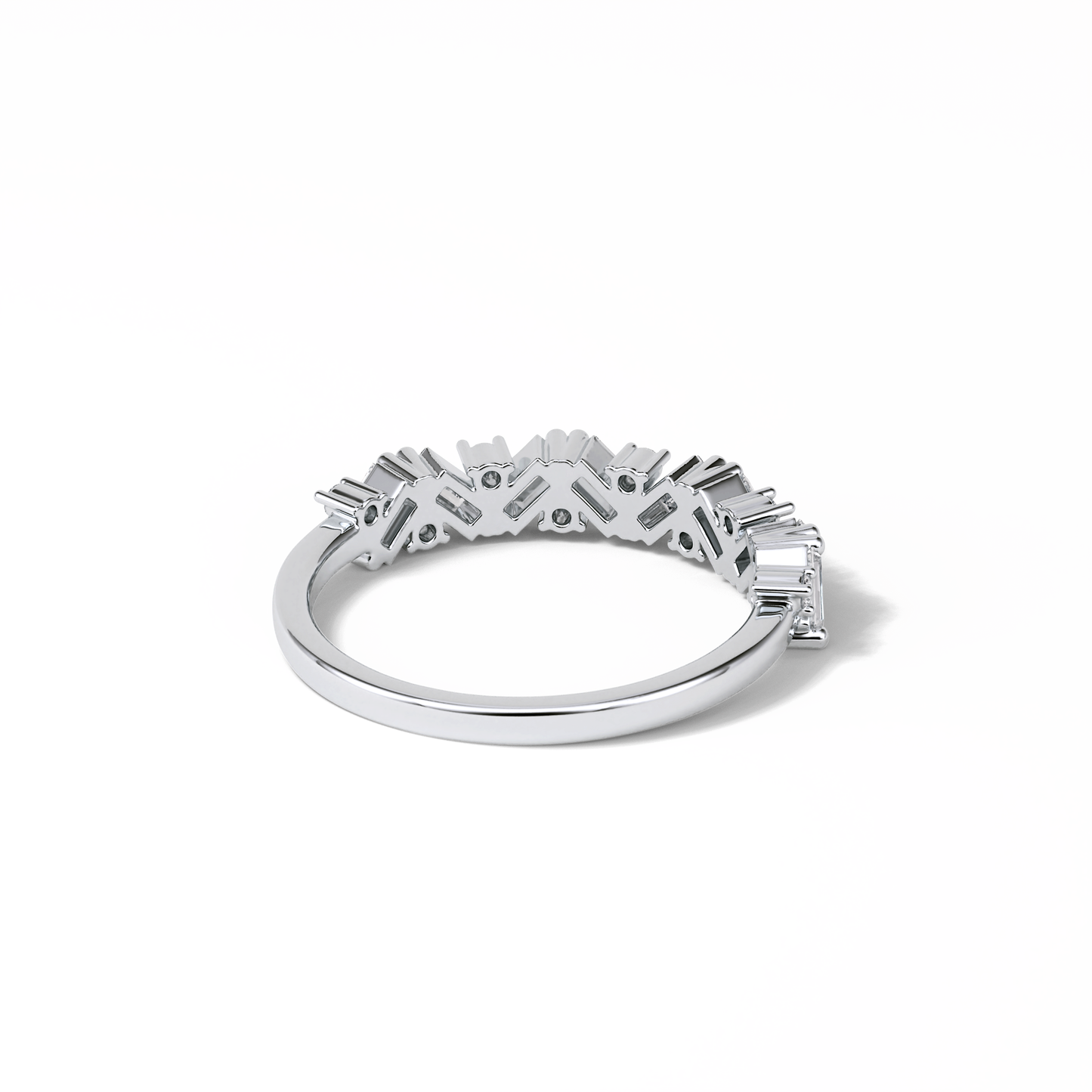 0.44 TCW Baguette and Round Shaped Wedding Band 6