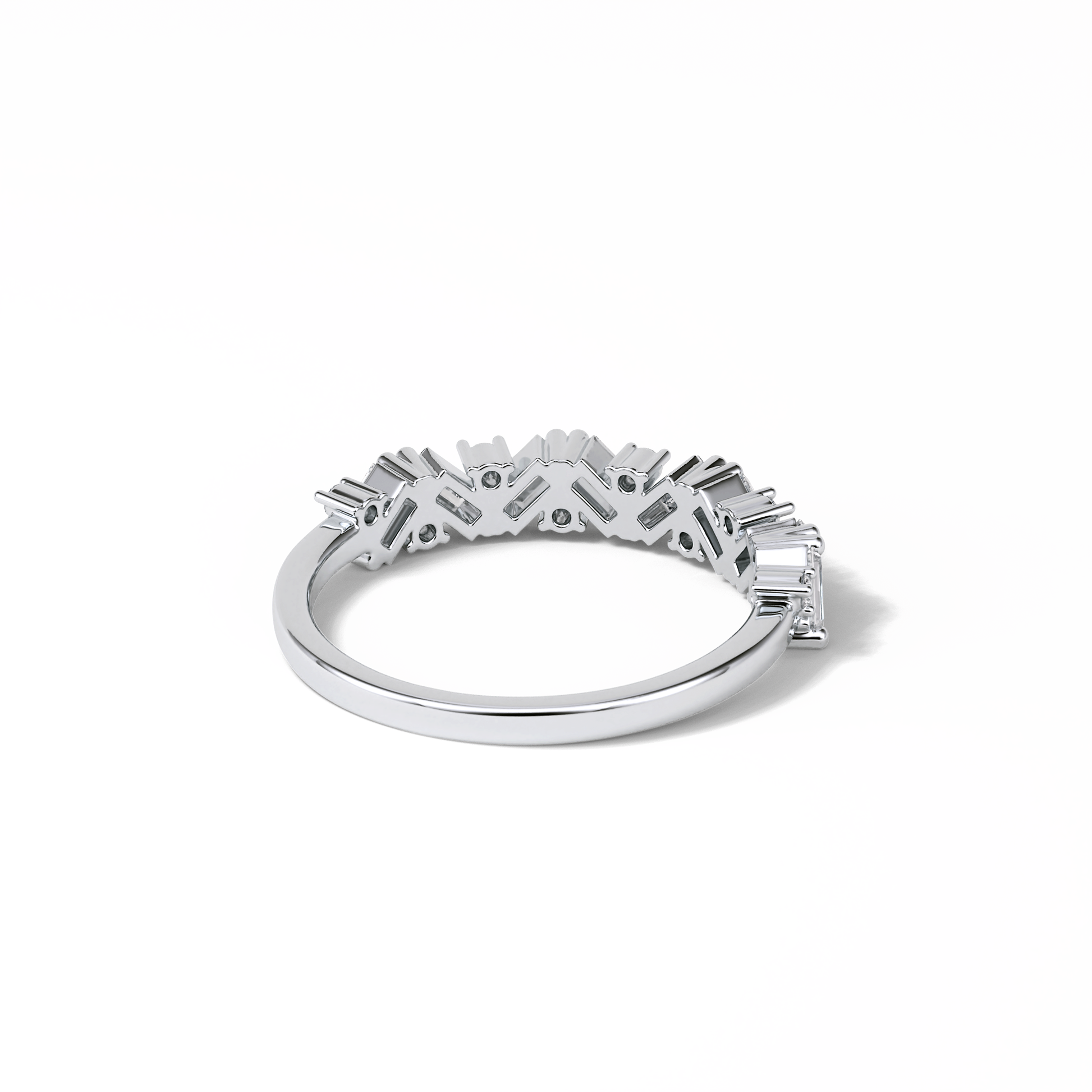0.44 TCW Baguette and Round Shaped Wedding Band 6
