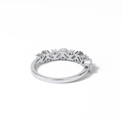 0.44 TCW Baguette and Round Shaped Wedding Band 6