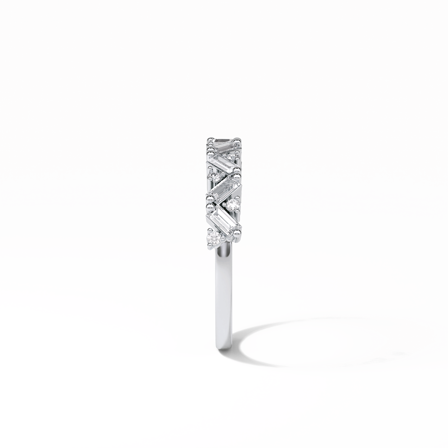 0.44 TCW Baguette and Round Shaped Wedding Band 2