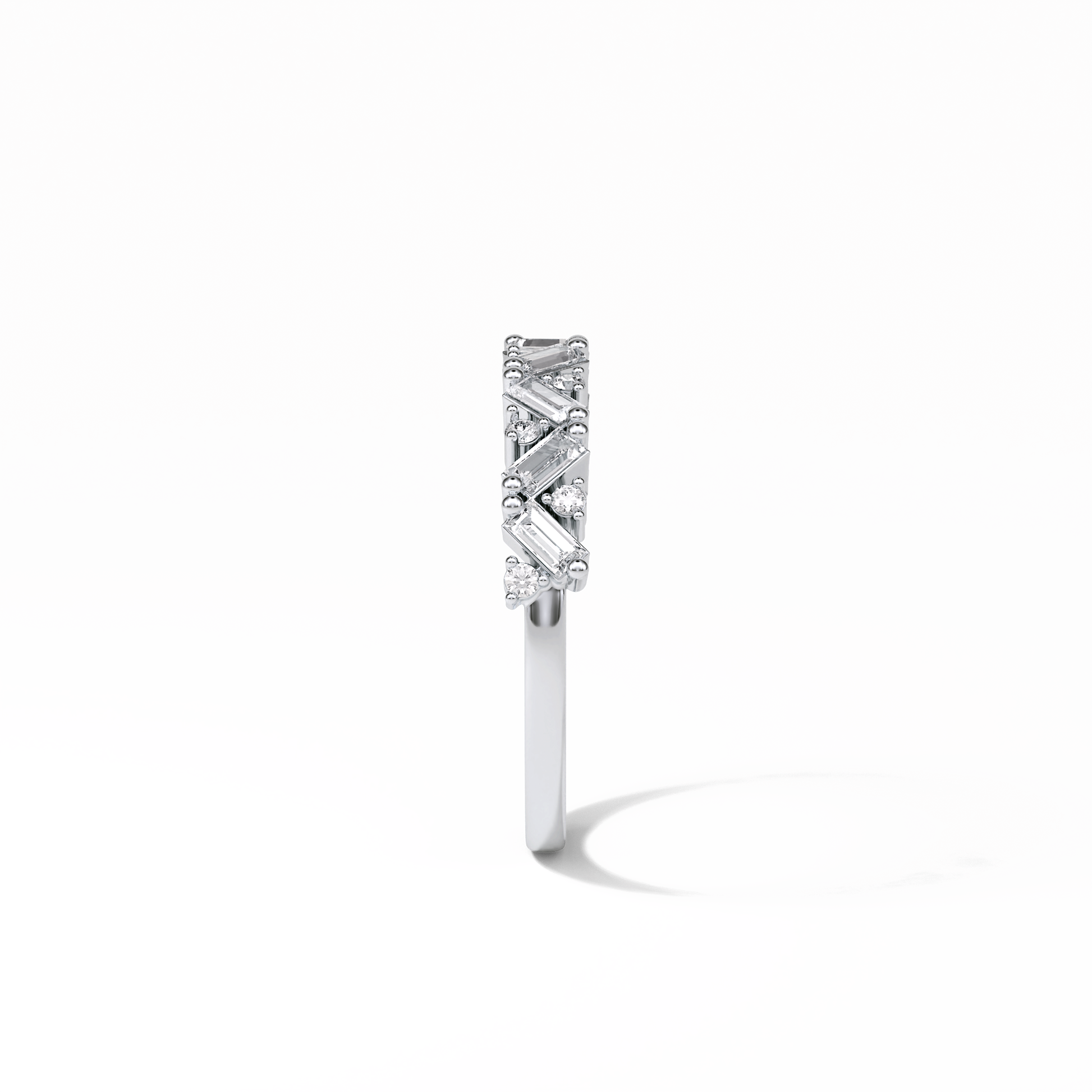 0.44 TCW Baguette and Round Shaped Wedding Band 2