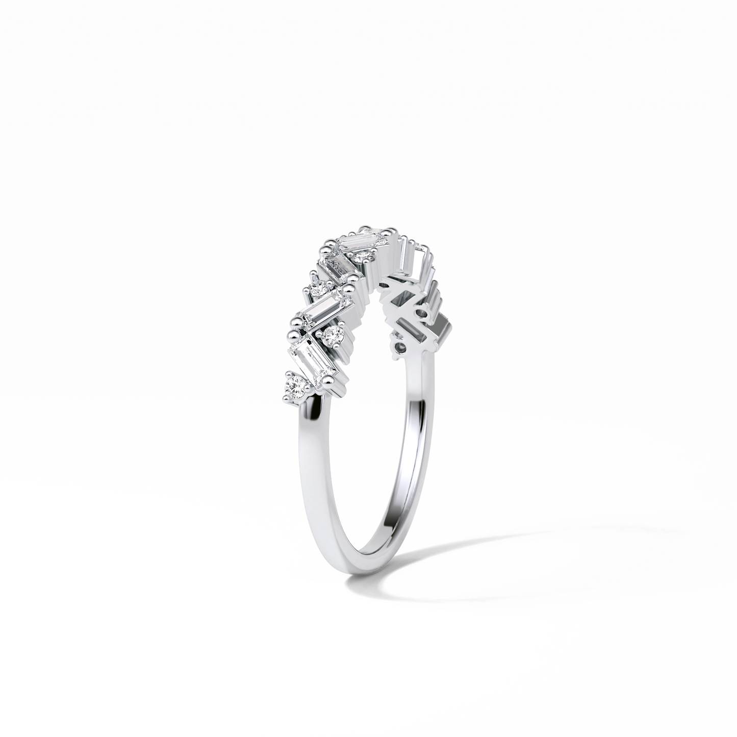 0.44 TCW Baguette and Round Shaped Wedding Band 3