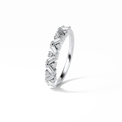 0.44 TCW Baguette and Round Shaped Wedding Band 4
