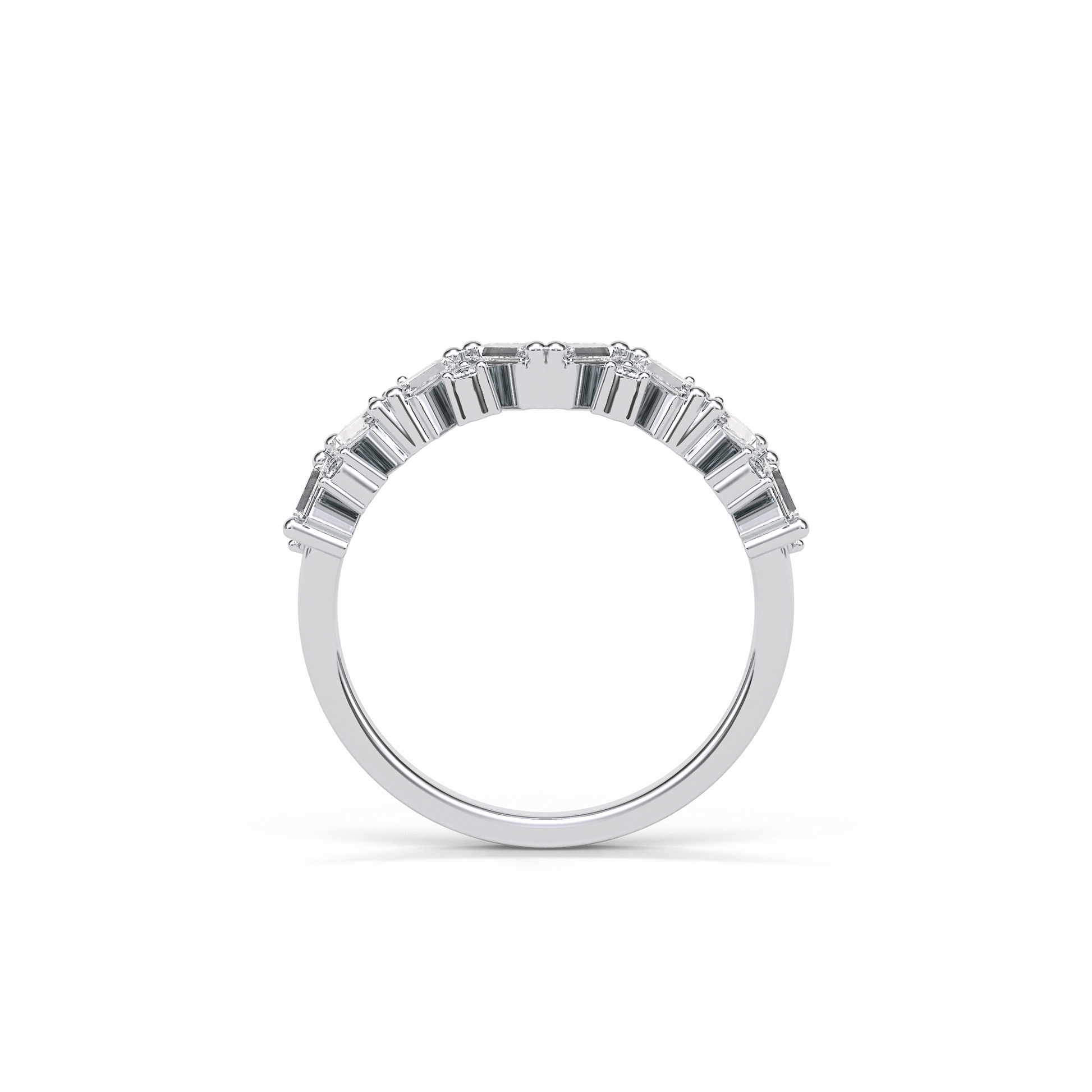 0.44 TCW Baguette and Round Shaped Wedding Band 5