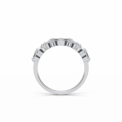 0.44 TCW Baguette and Round Shaped Wedding Band 5