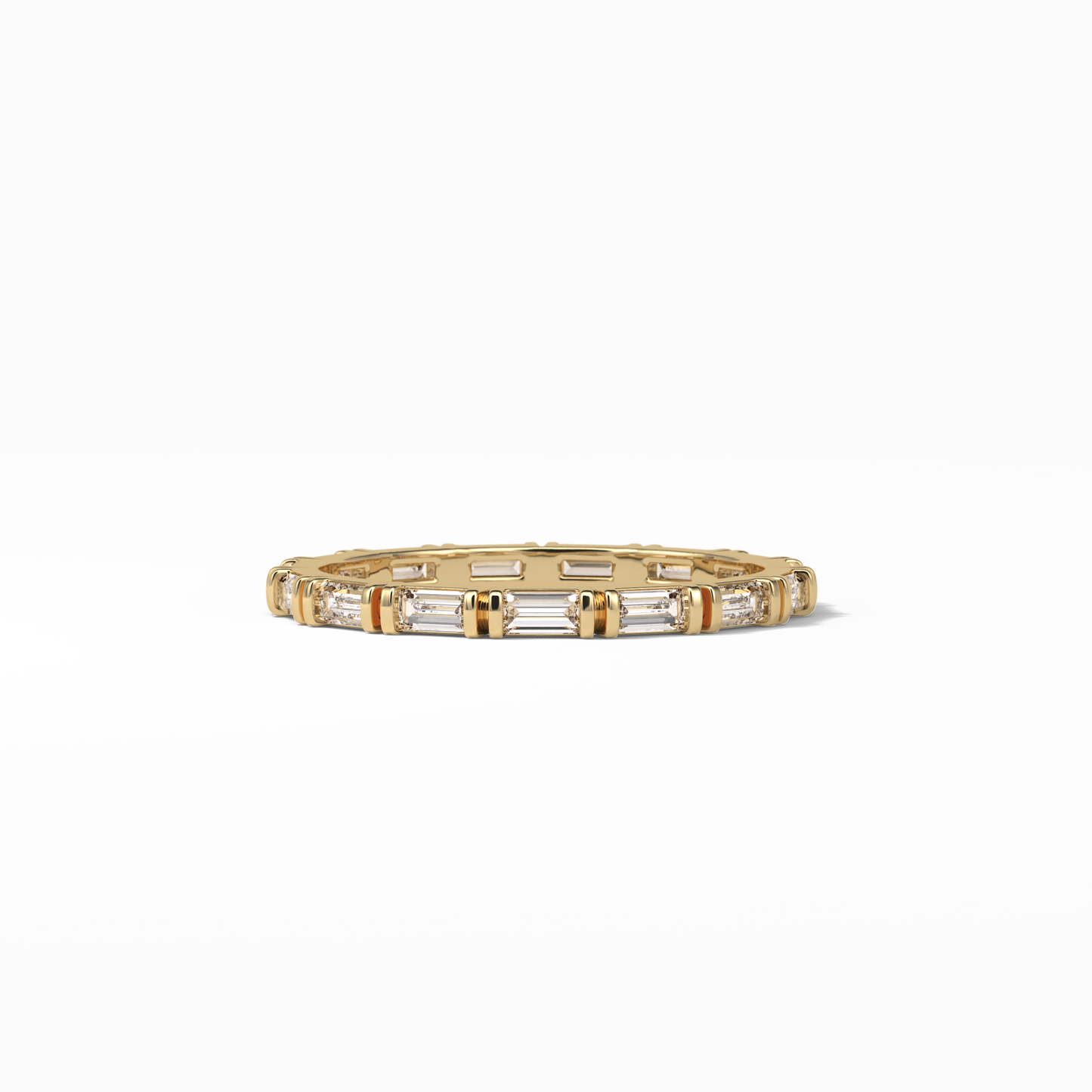 0.66 TCW Baguette Shaped Wedding Band 11