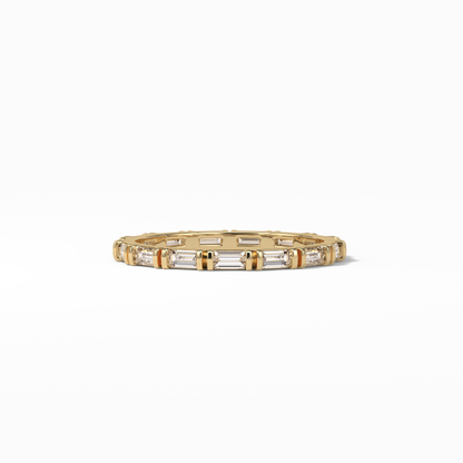 0.66 TCW Baguette Shaped Wedding Band 11