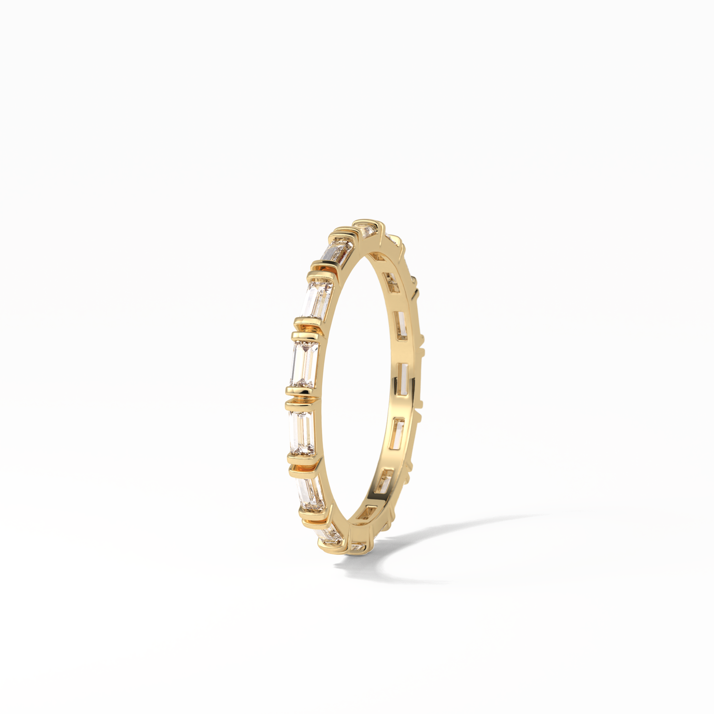 0.66 TCW Baguette Shaped Wedding Band 10