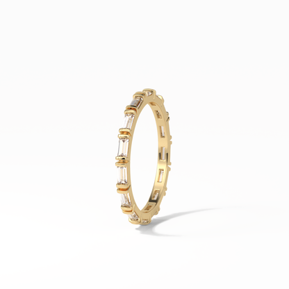 0.66 TCW Baguette Shaped Wedding Band 10