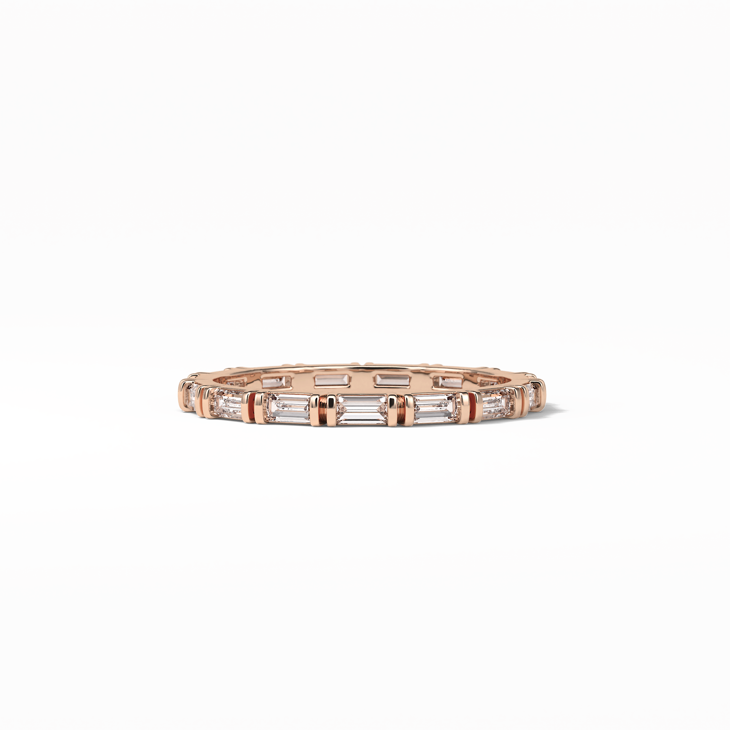 0.66 TCW Baguette Shaped Wedding Band 15