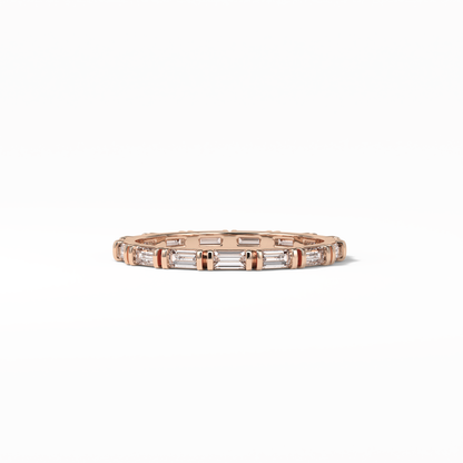 0.66 TCW Baguette Shaped Wedding Band 15