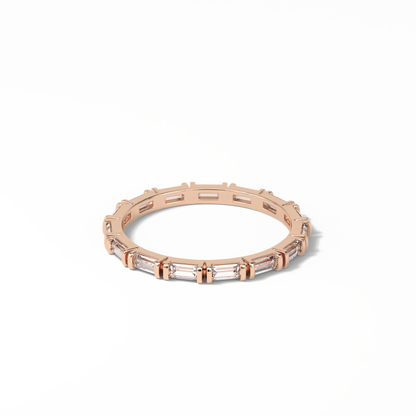 0.66 TCW Baguette Shaped Wedding Band 21