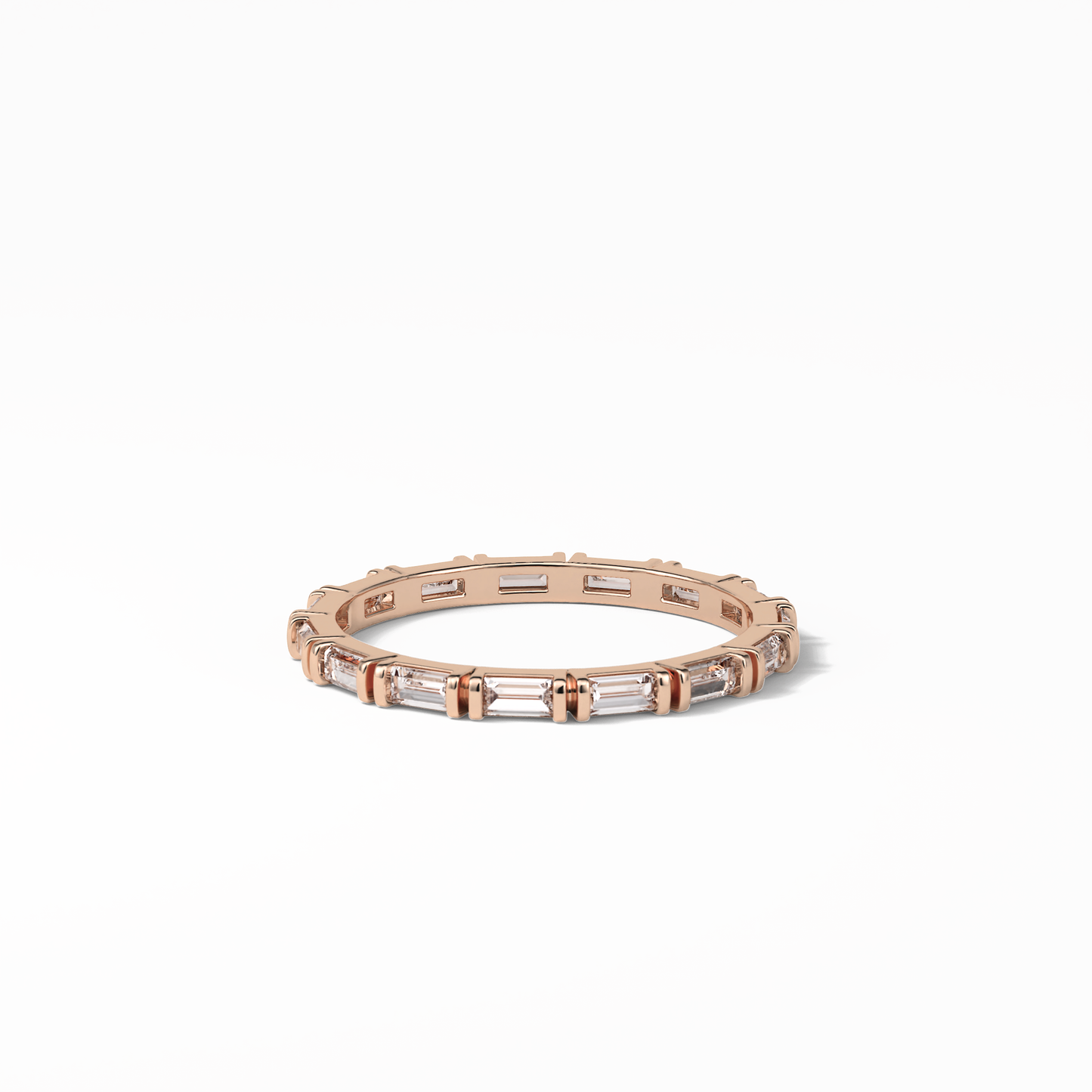 0.66 TCW Baguette Shaped Wedding Band 16