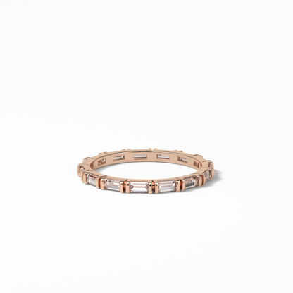 0.66 TCW Baguette Shaped Wedding Band 16