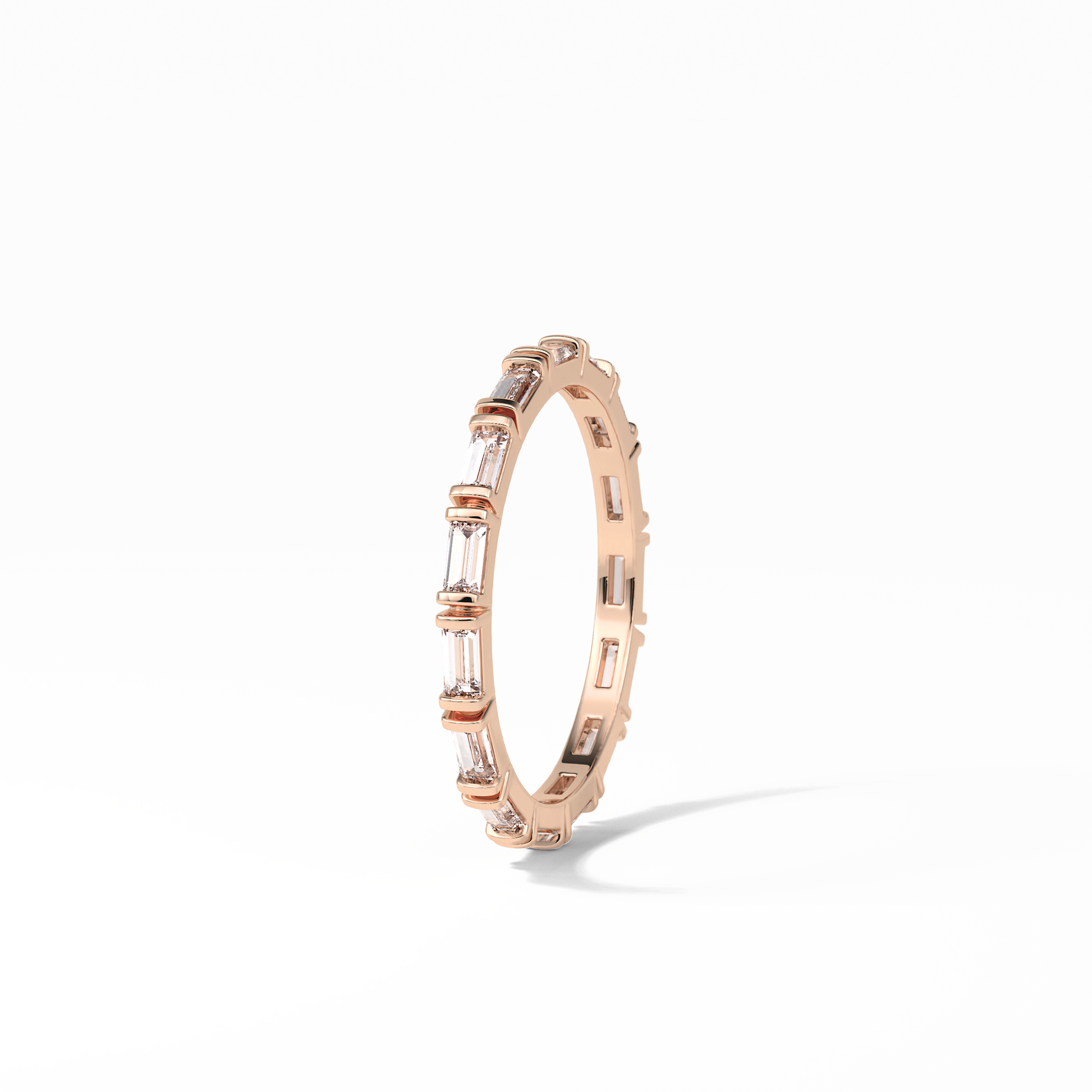 0.66 TCW Baguette Shaped Wedding Band 18