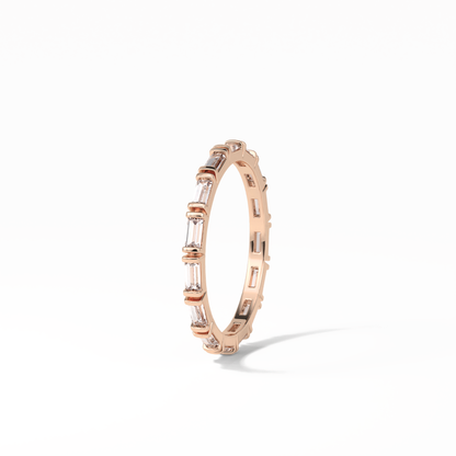 0.66 TCW Baguette Shaped Wedding Band 18