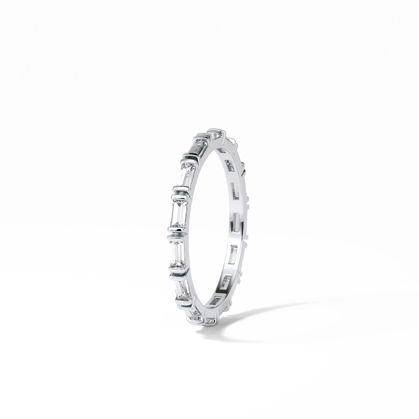 0.66 TCW Baguette Shaped Wedding Band 5