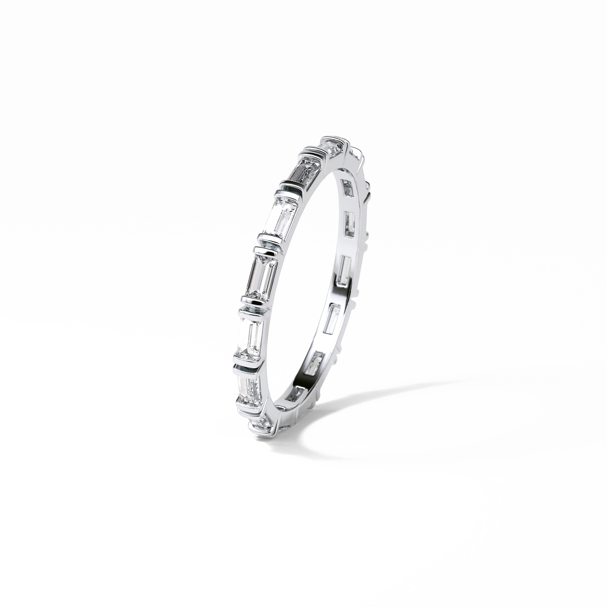 0.66 TCW Baguette Shaped Wedding Band 6