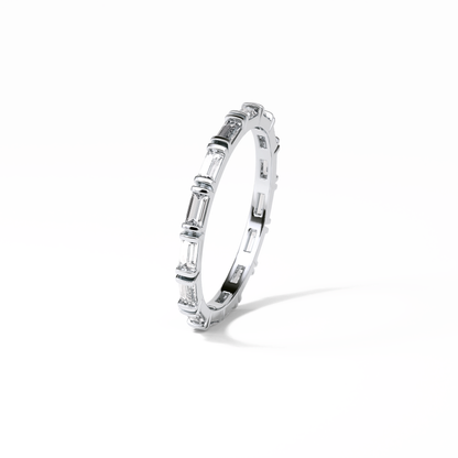 0.66 TCW Baguette Shaped Wedding Band 6