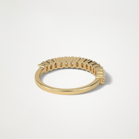3.5 TCW Oval Lab Grown Diamond Half Eternity Wedding Band