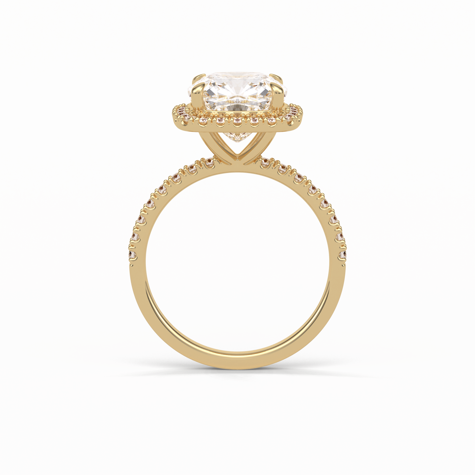 Cushion Pave & Halo Lab Grown Diamond Engagement Ring