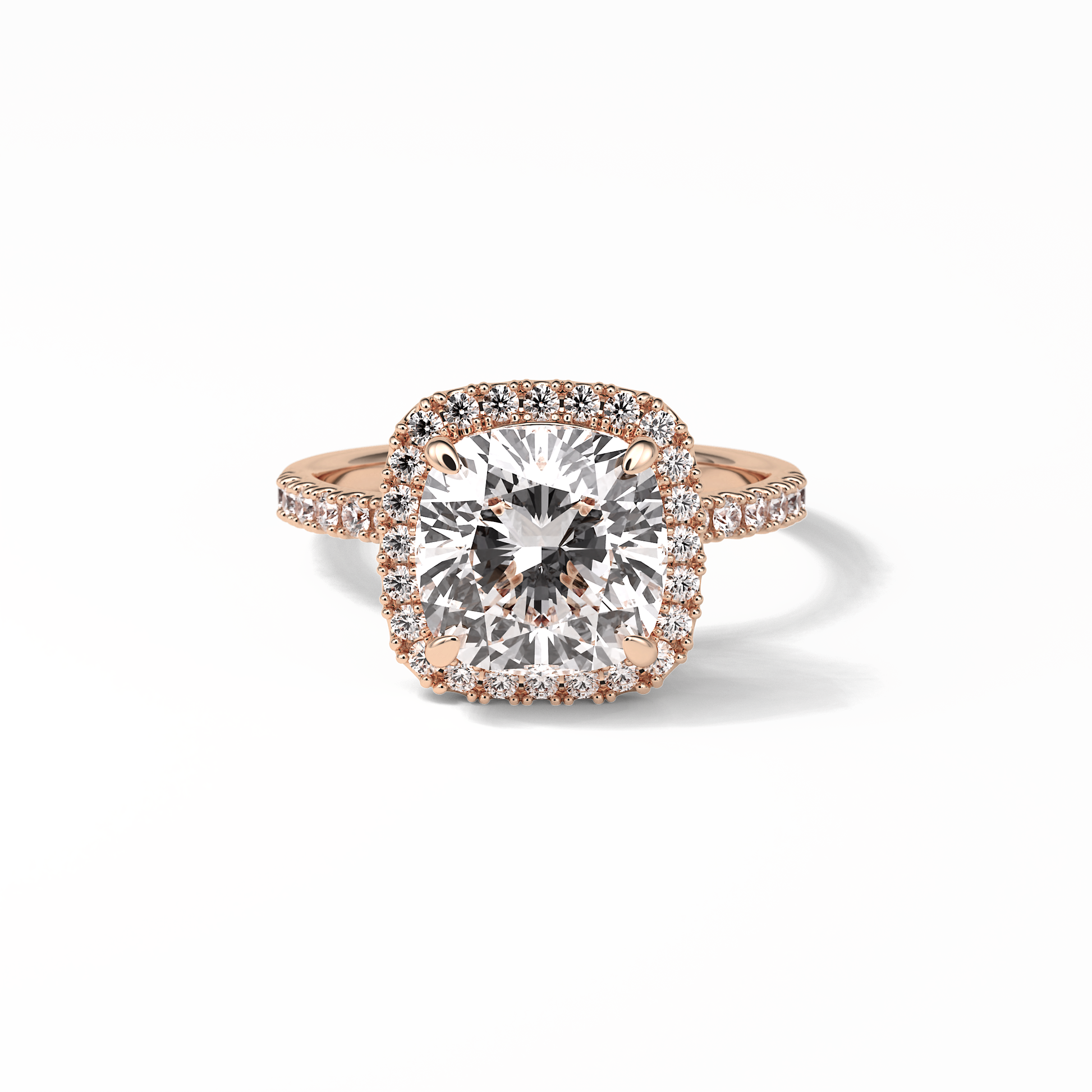 Cushion Pave & Halo Lab Grown Diamond Engagement Ring