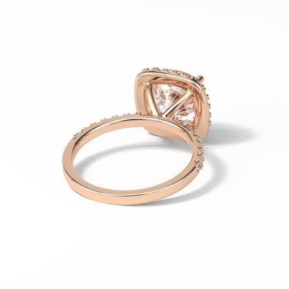 Cushion Pave & Halo Lab Grown Diamond Engagement Ring