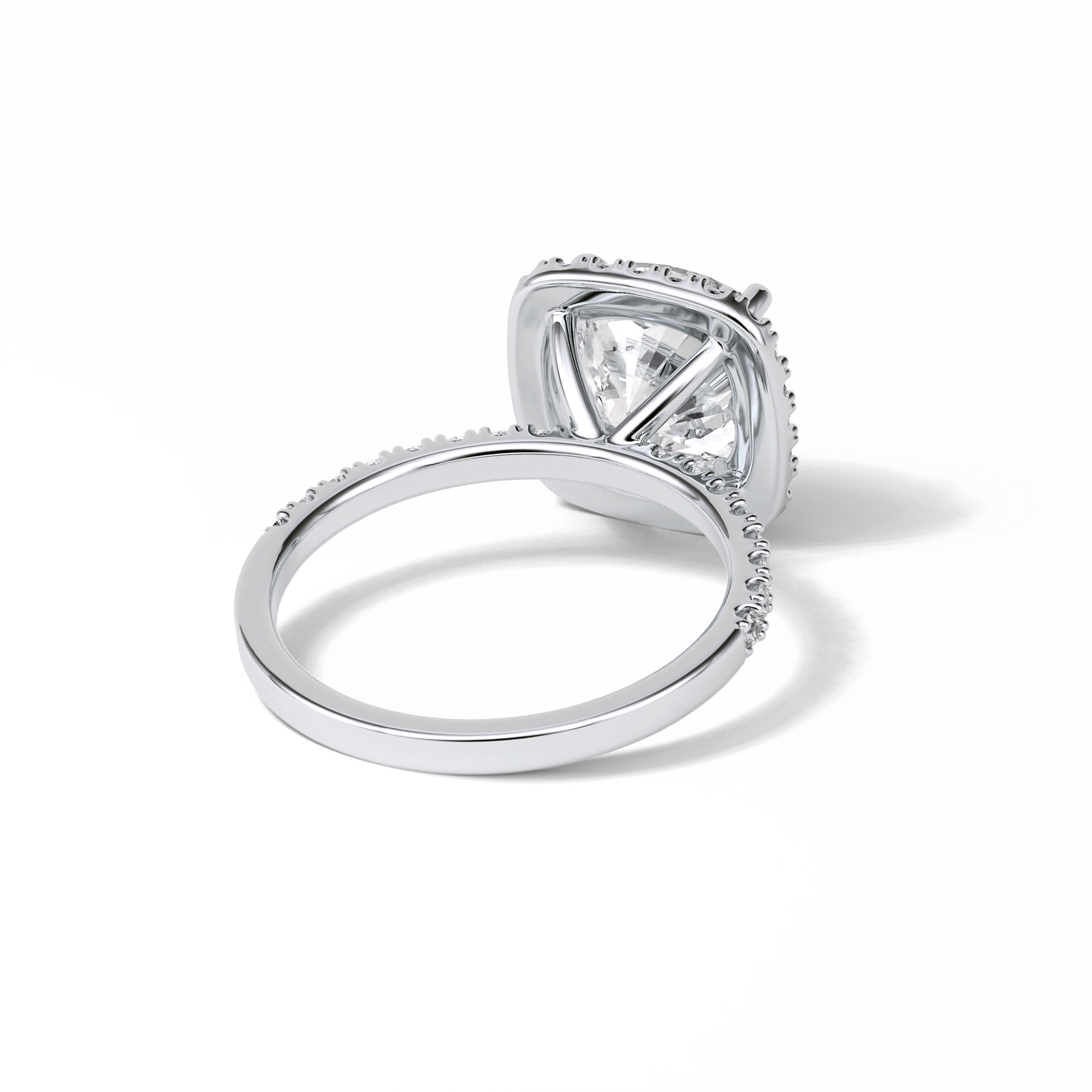 Cushion Pave & Halo Lab Grown Diamond Engagement Ring