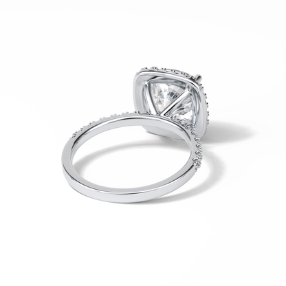Cushion Pave & Halo Lab Grown Diamond Engagement Ring