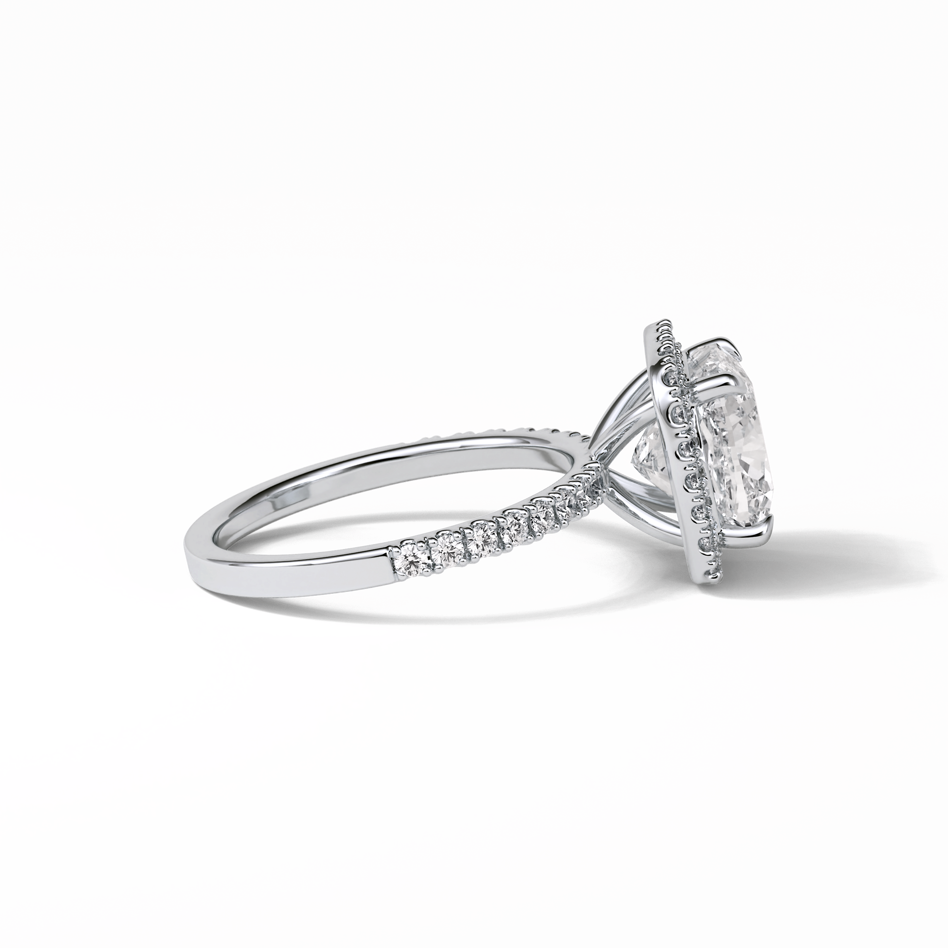 Cushion Pave & Halo Lab Grown Diamond Engagement Ring