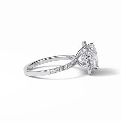Cushion Pave & Halo Lab Grown Diamond Engagement Ring