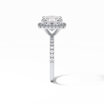 Cushion Pave & Halo Lab Grown Diamond Engagement Ring