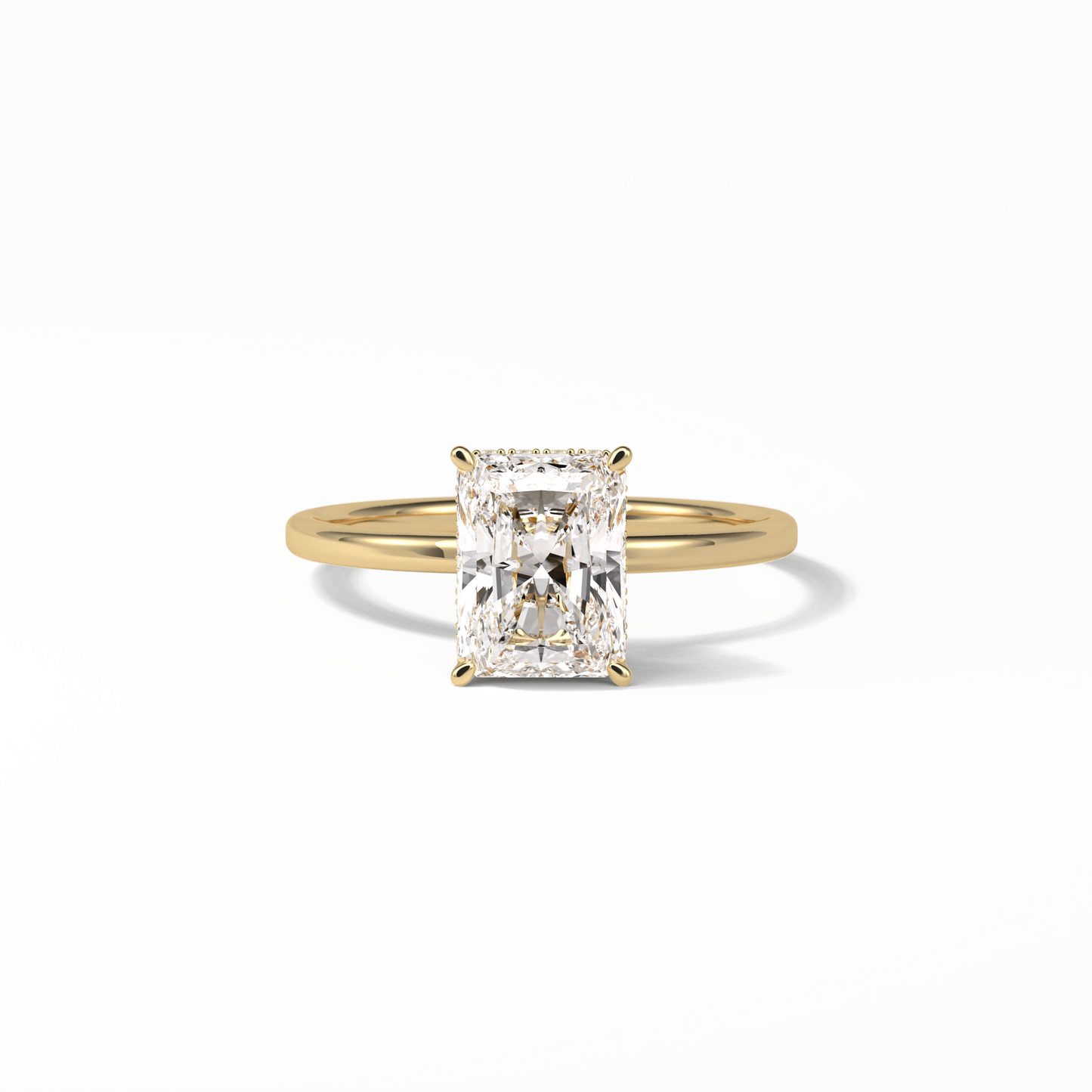 Radiant Hidden Halo Lab Grown Diamond Engagement Ring