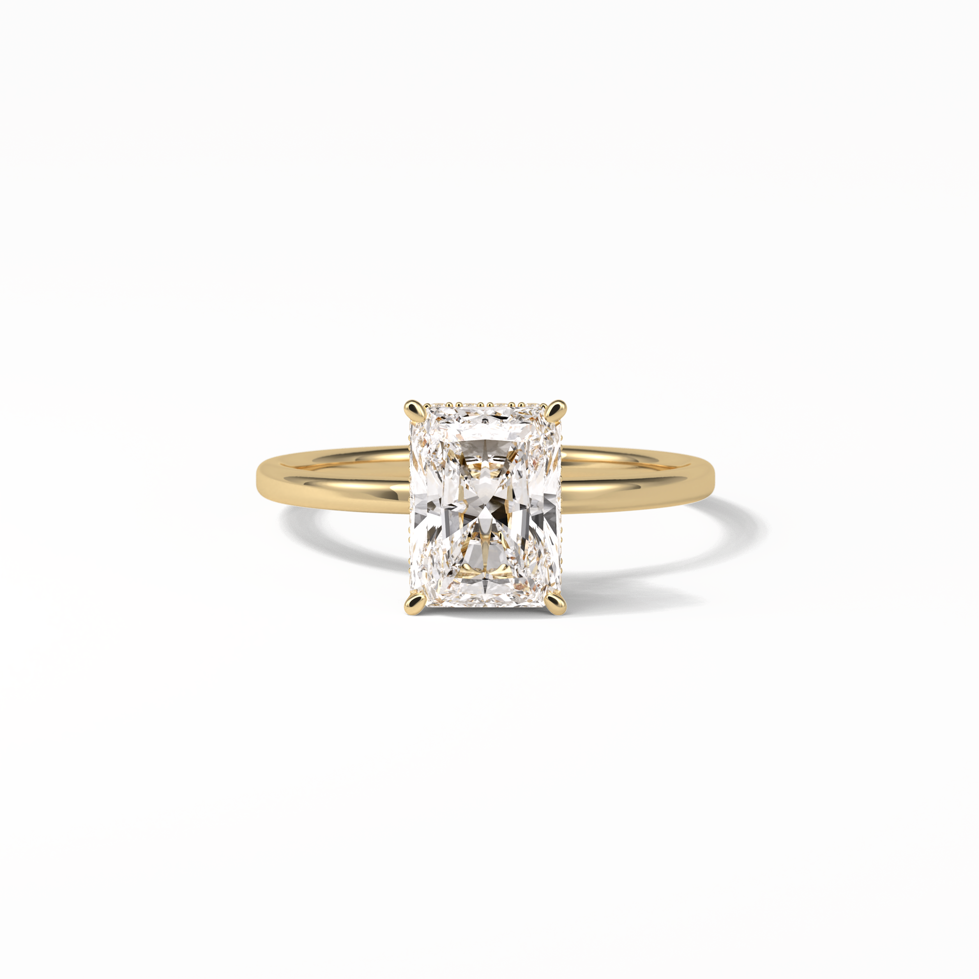 Radiant Hidden Halo Lab Grown Diamond Engagement Ring