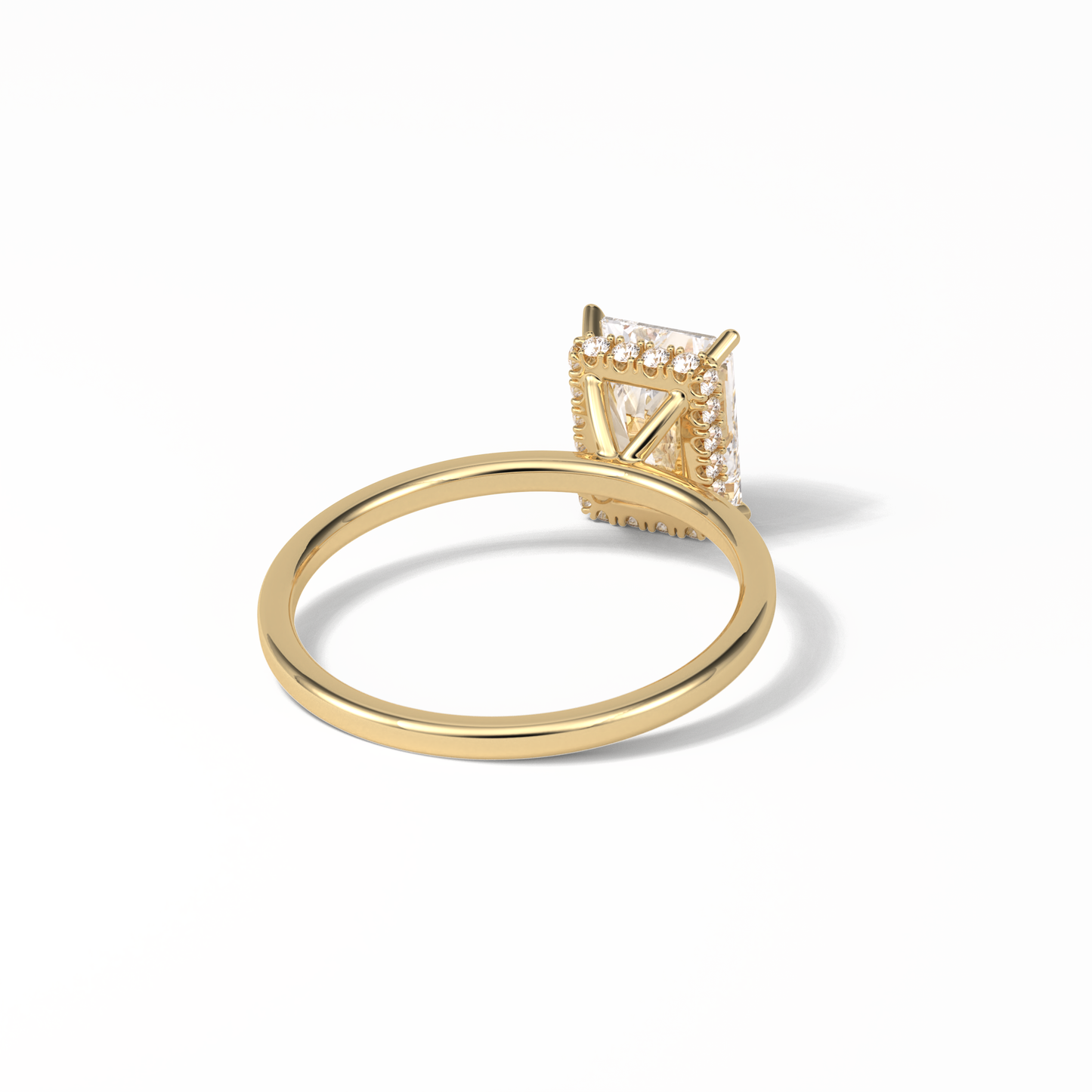 Radiant Hidden Halo Lab Grown Diamond Engagement Ring