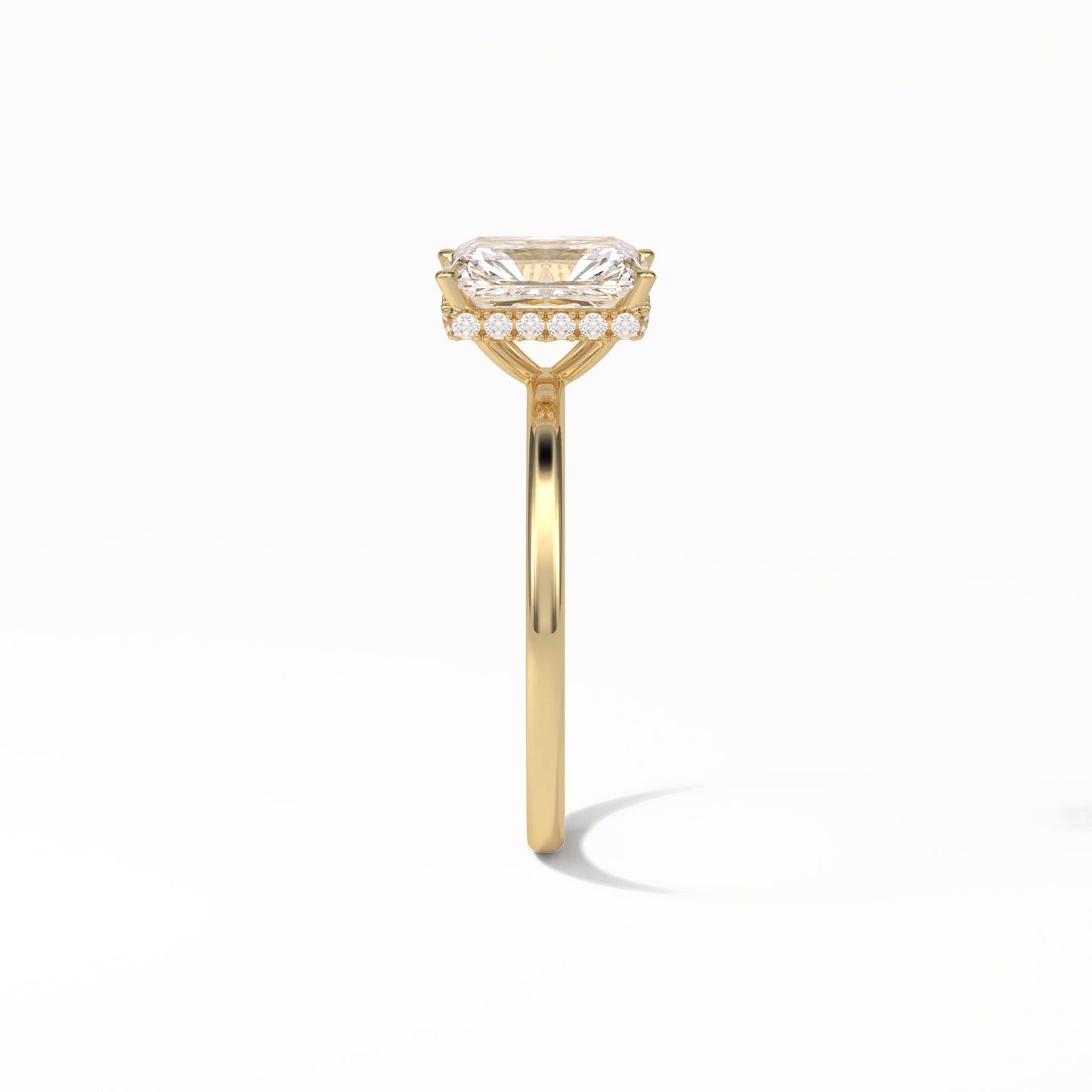 Radiant Hidden Halo Lab Grown Diamond Engagement Ring