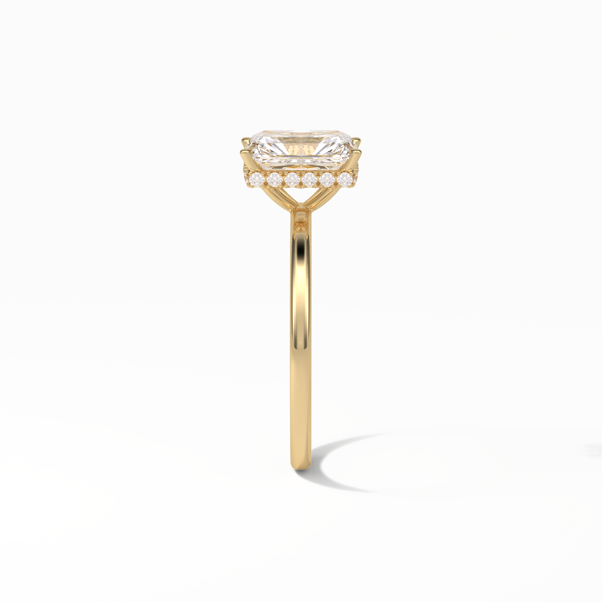 Radiant Hidden Halo Lab Grown Diamond Engagement Ring