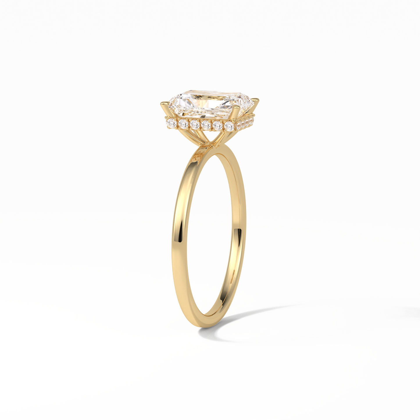 Radiant Hidden Halo Lab Grown Diamond Engagement Ring