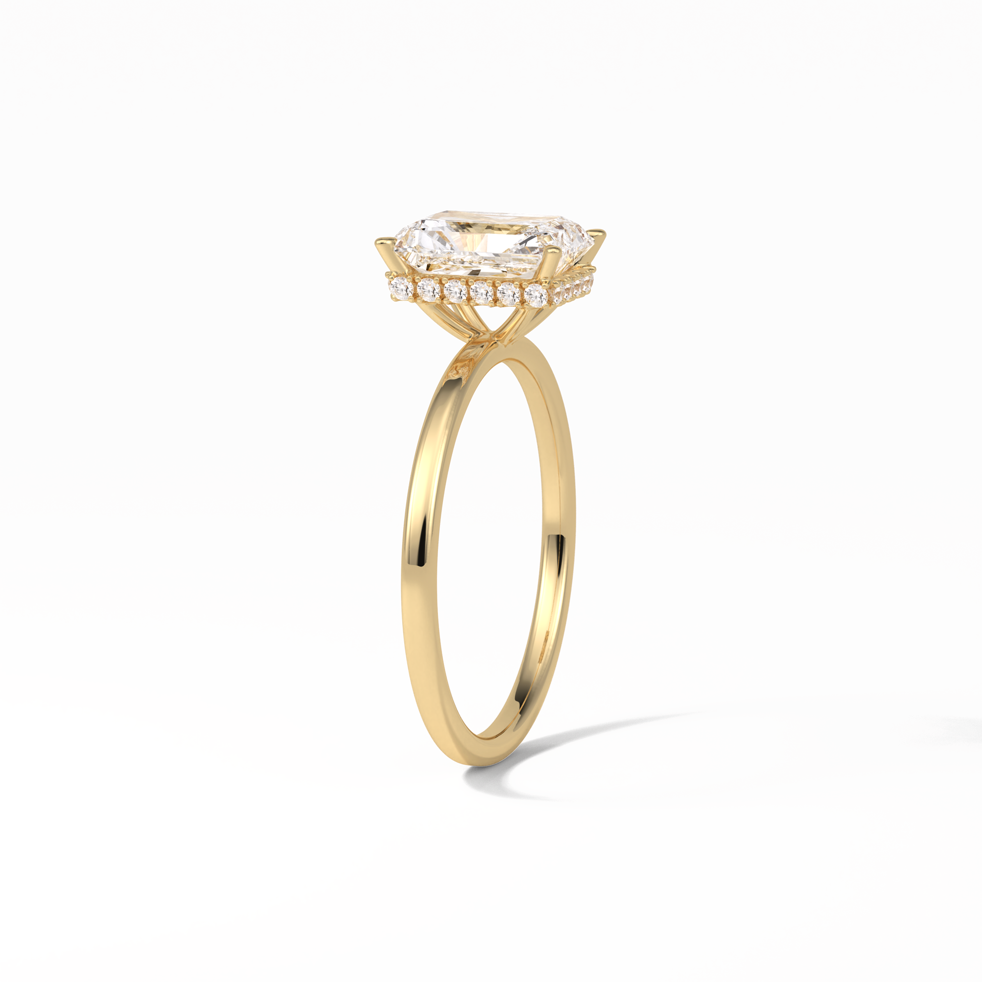 Radiant Hidden Halo Lab Grown Diamond Engagement Ring