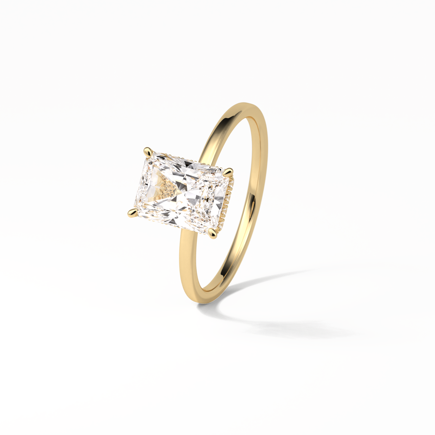 Radiant Hidden Halo Lab Grown Diamond Engagement Ring