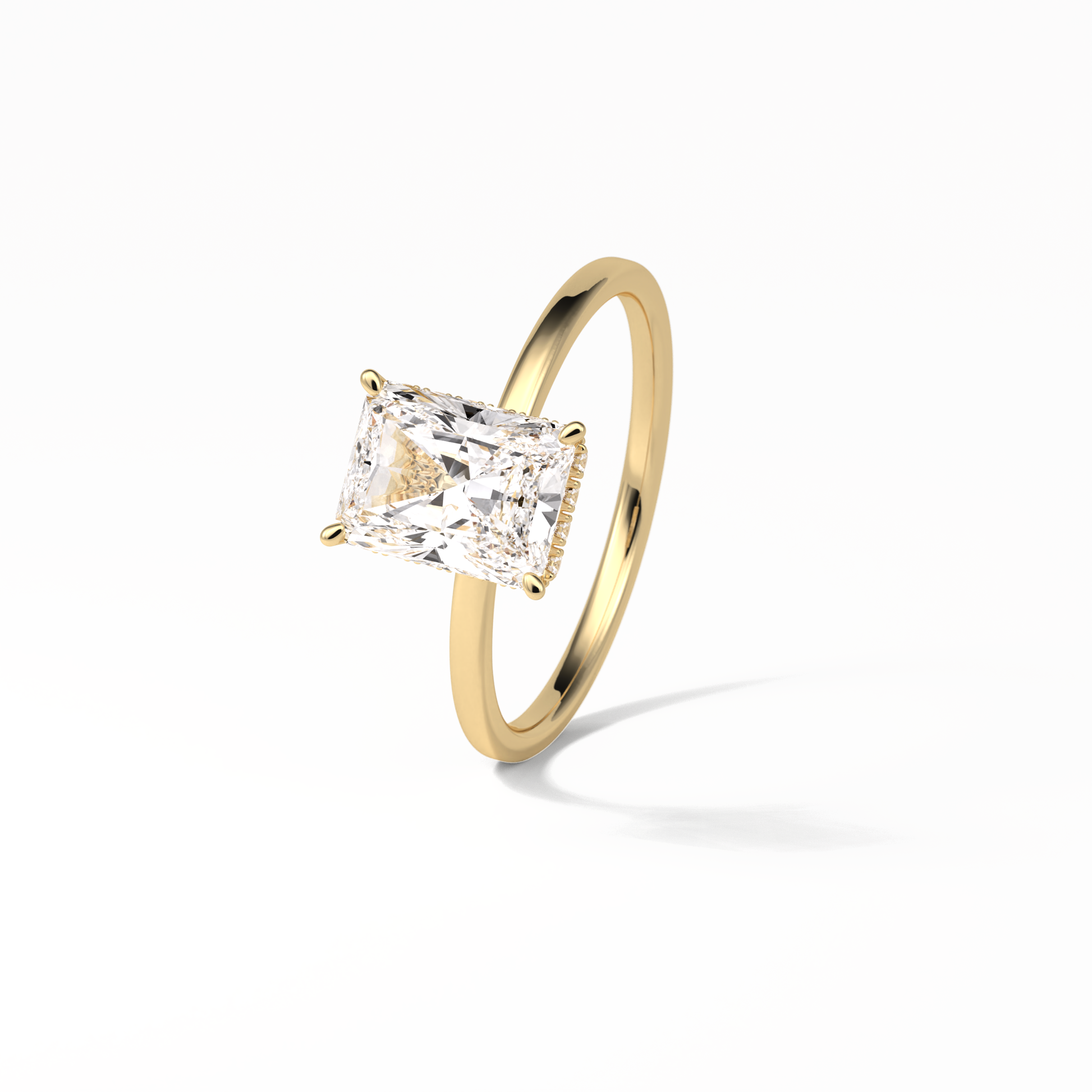 Radiant Hidden Halo Lab Grown Diamond Engagement Ring