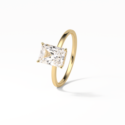Radiant Hidden Halo Lab Grown Diamond Engagement Ring