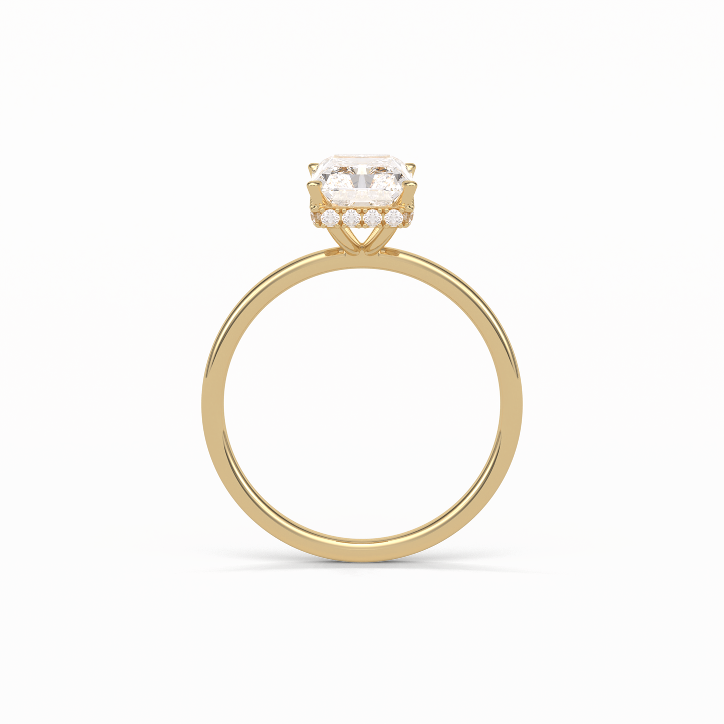 Radiant Hidden Halo Lab Grown Diamond Engagement Ring